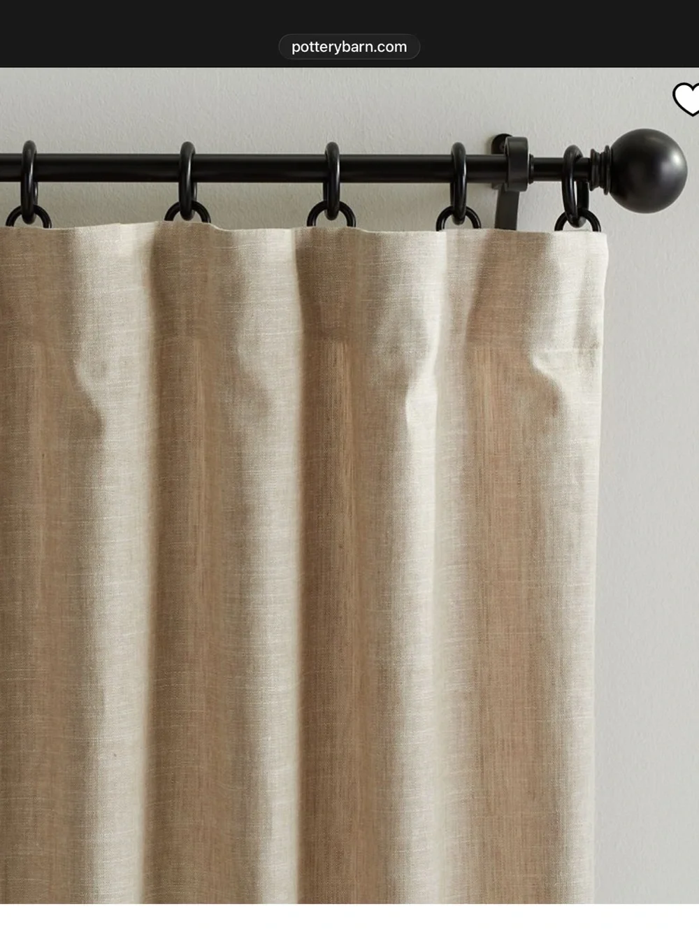 Pottery Barn Emery Linen Blackout Panel Curtains in Oatmeal